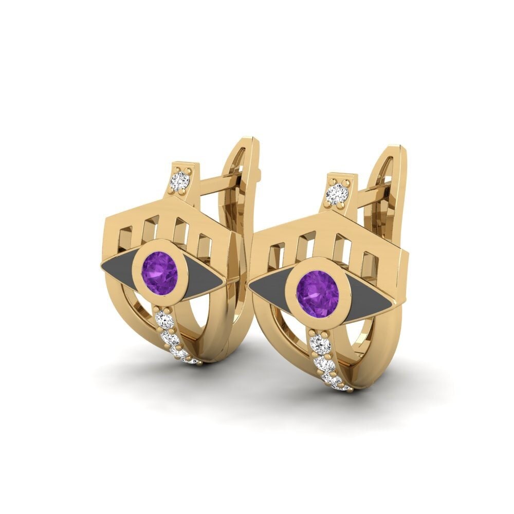 Améthyste Boucle d'oreille femme Pureabile