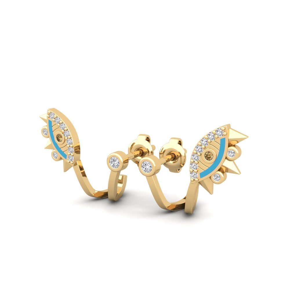 Brown Diamond Women's Earring Raarf