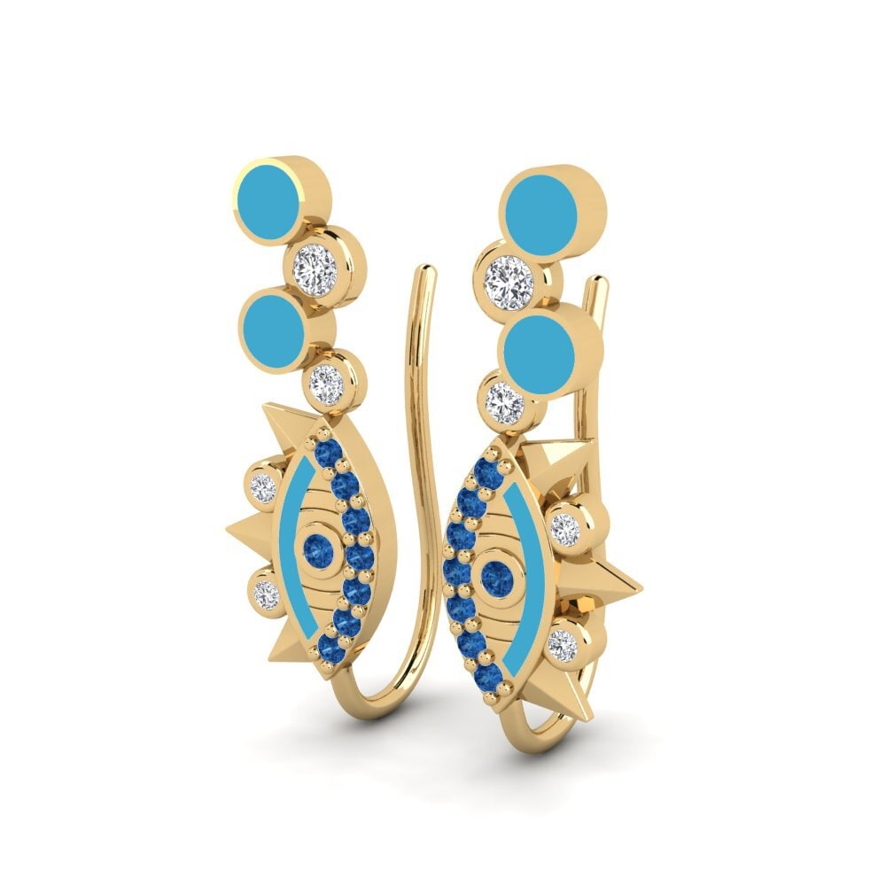 Dark Blue Zirconia Women's Earring Rarba