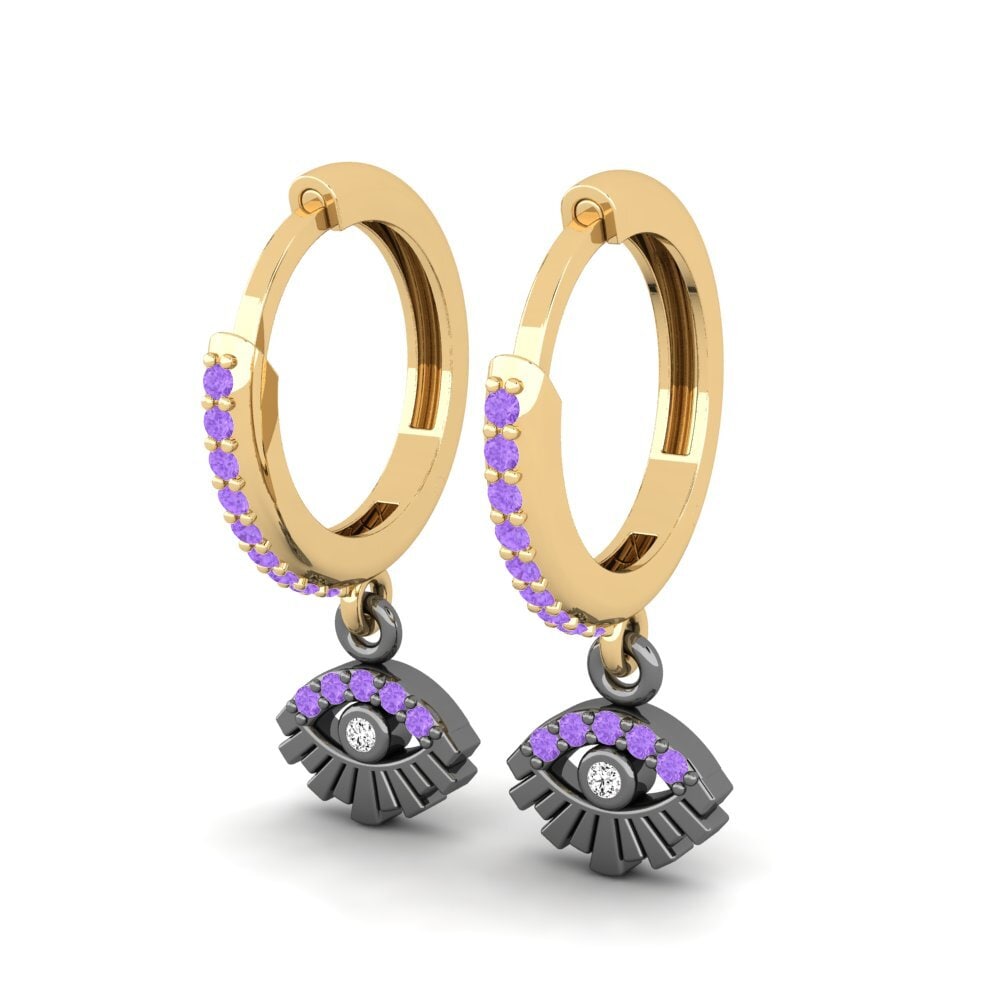 Améthyste Boucle d'oreille femme Rigardi