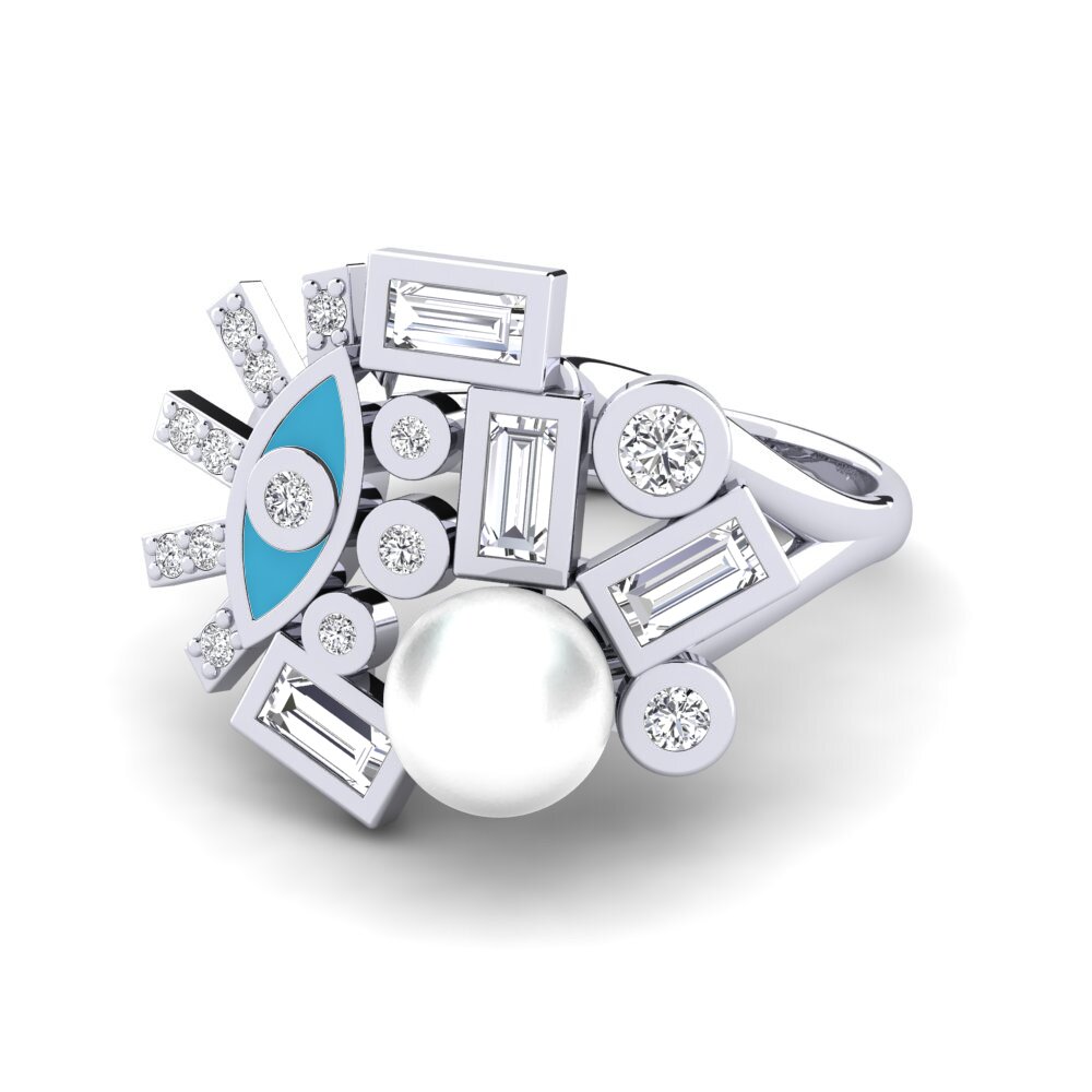Weißgold 375 Ring Sardes