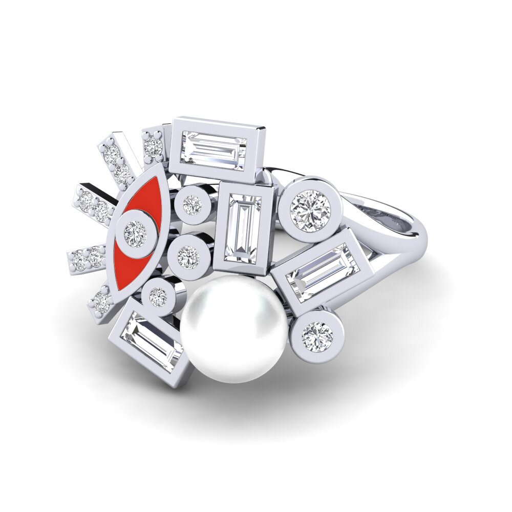 Weißgold 375 Ring Sardes