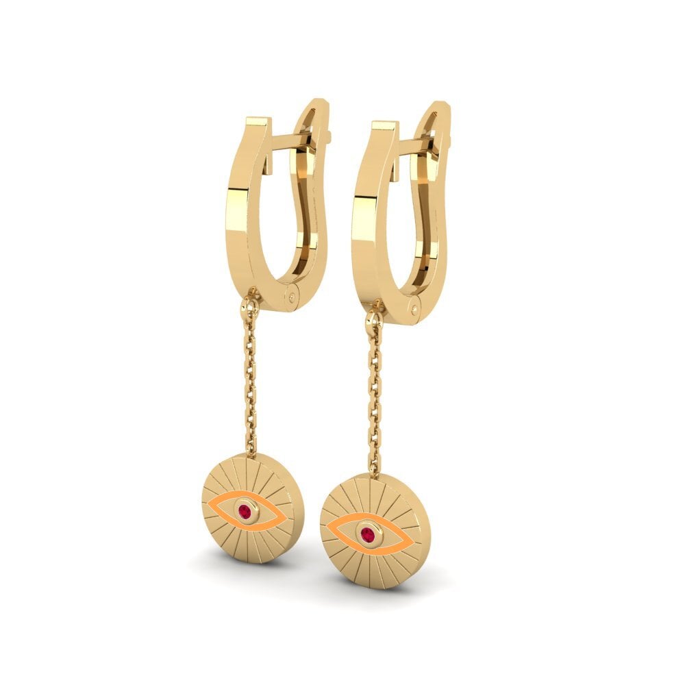 Rubis Boucle d'oreille femme Scutum