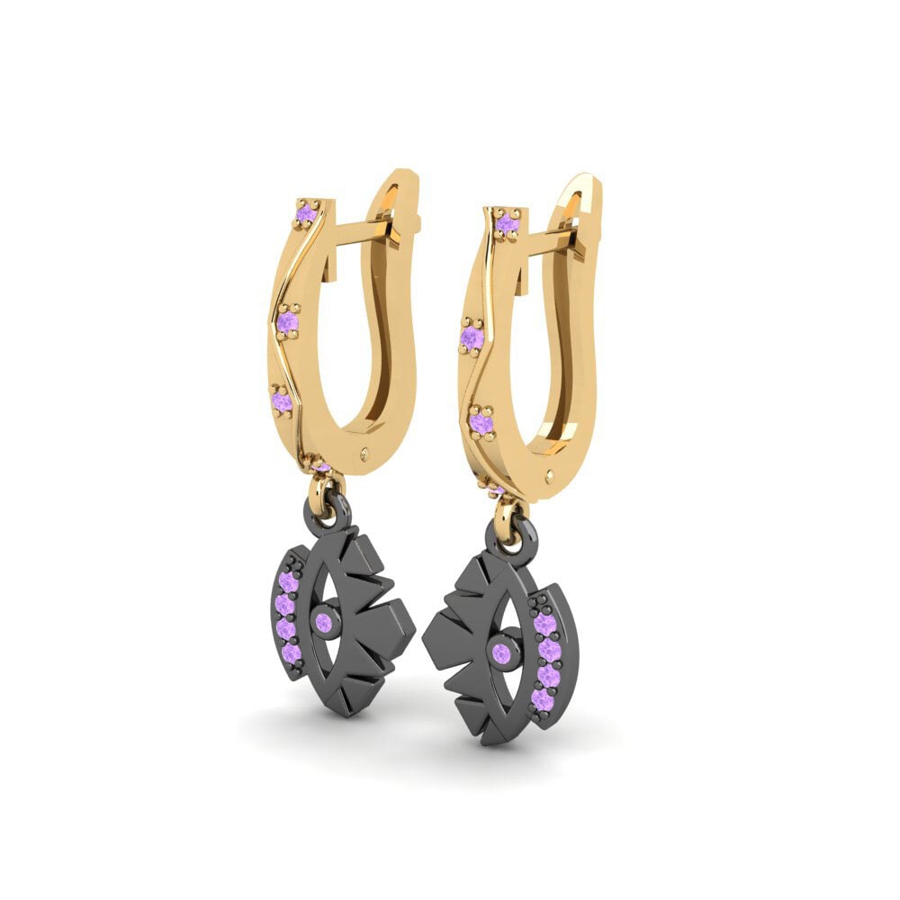 Améthyste Boucle d'oreille femme Trodde