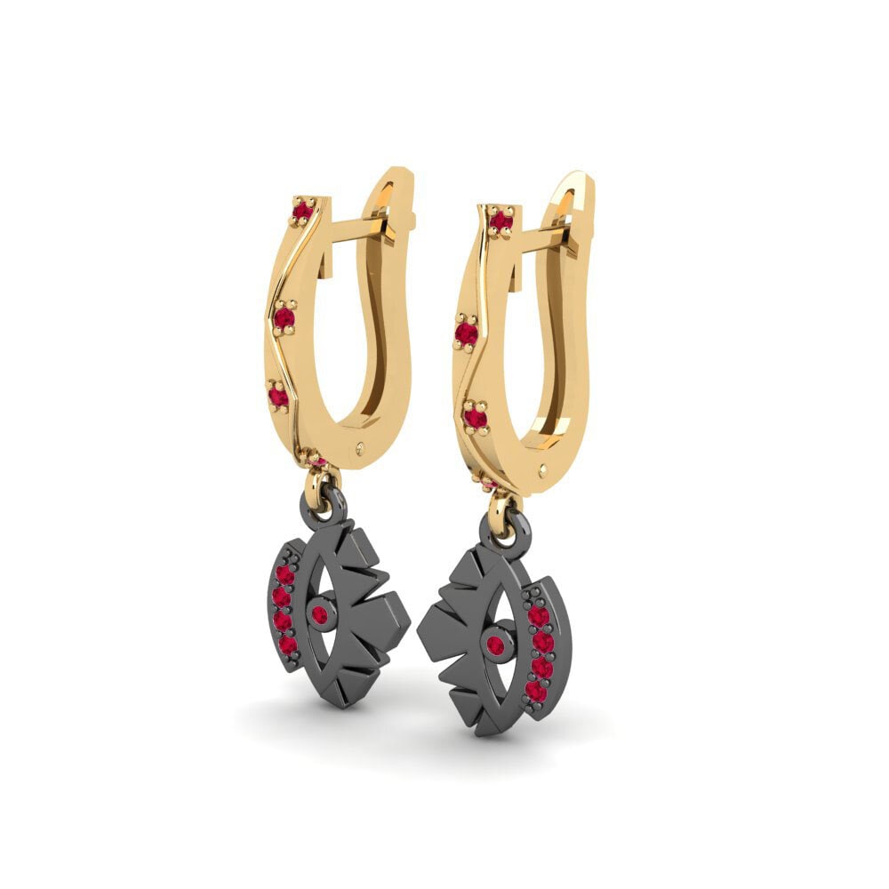 Rubis Boucle d'oreille femme Trodde