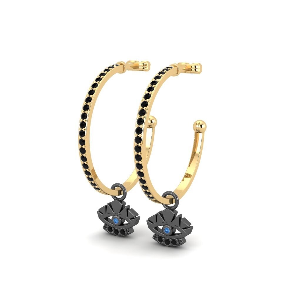 Zircone Bleu Foncé Boucle d'oreille femme Abitare