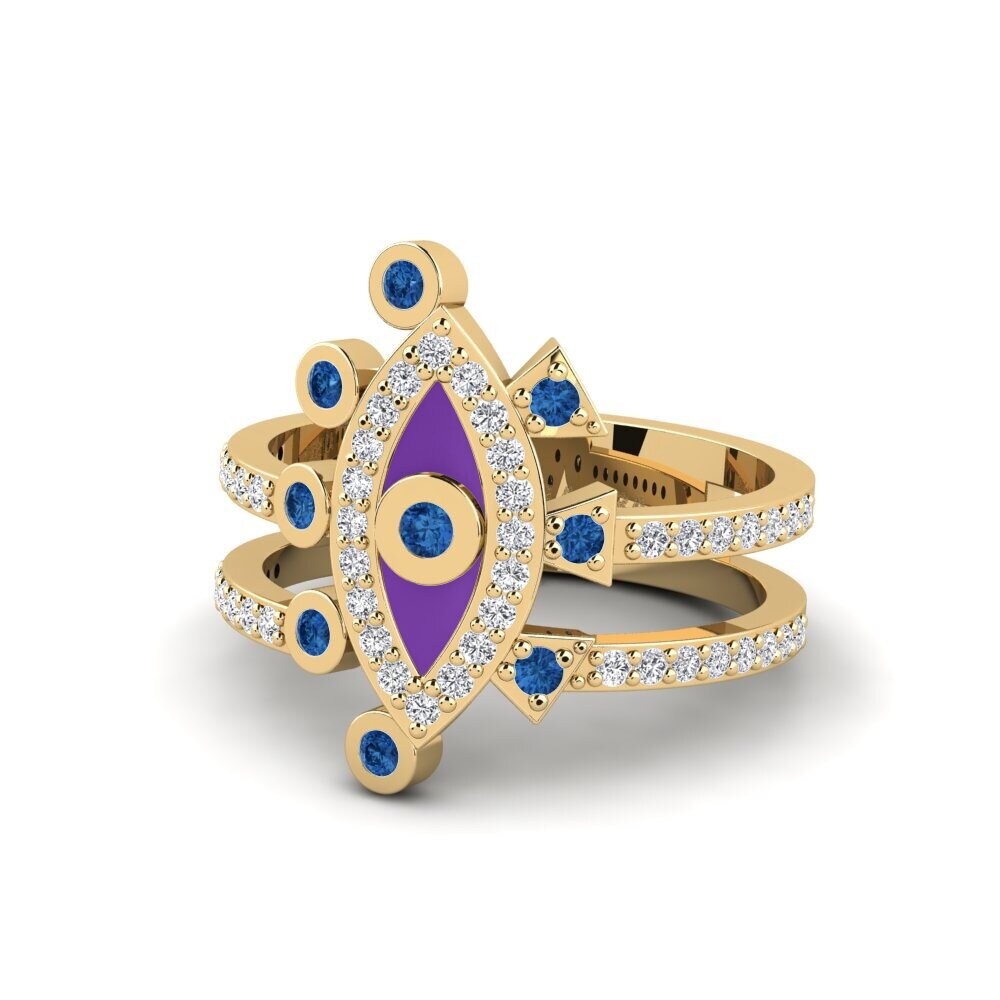Circonita Azul Oscuro Anillo Akroenos