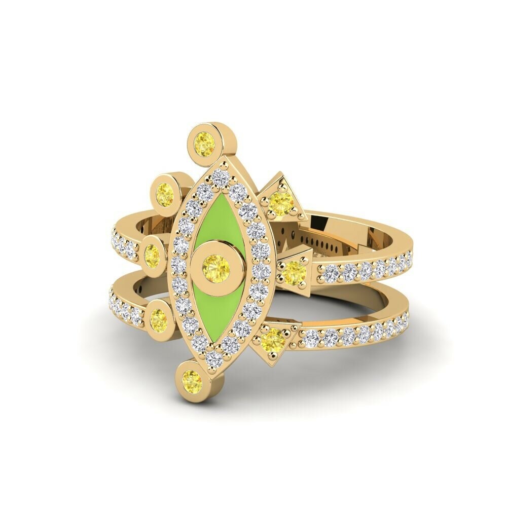 Saphir Jaune Bague Akroenos
