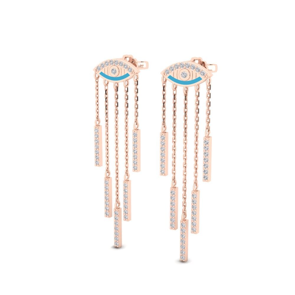 14k Rose Gold Women's Earring Blask