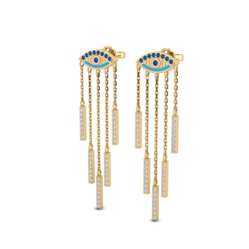 Zircone Bleu Foncé Boucle d'oreille femme Blask