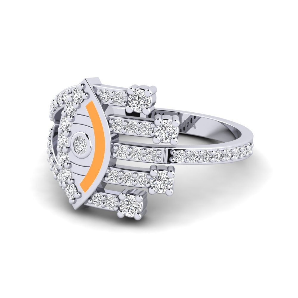 14ct White Gold Ring Briller
