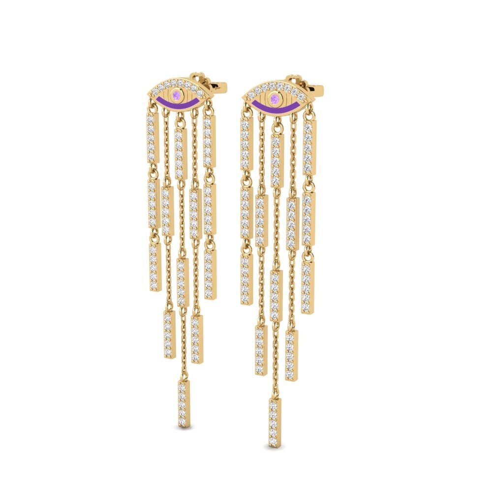Améthyste Boucle d'oreille femme Brilu