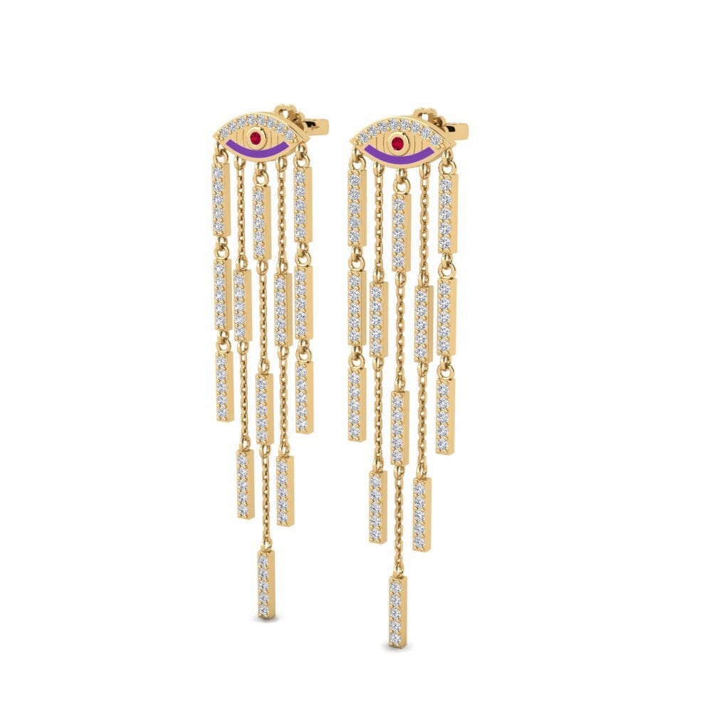 Rubis Boucle d'oreille femme Brilu