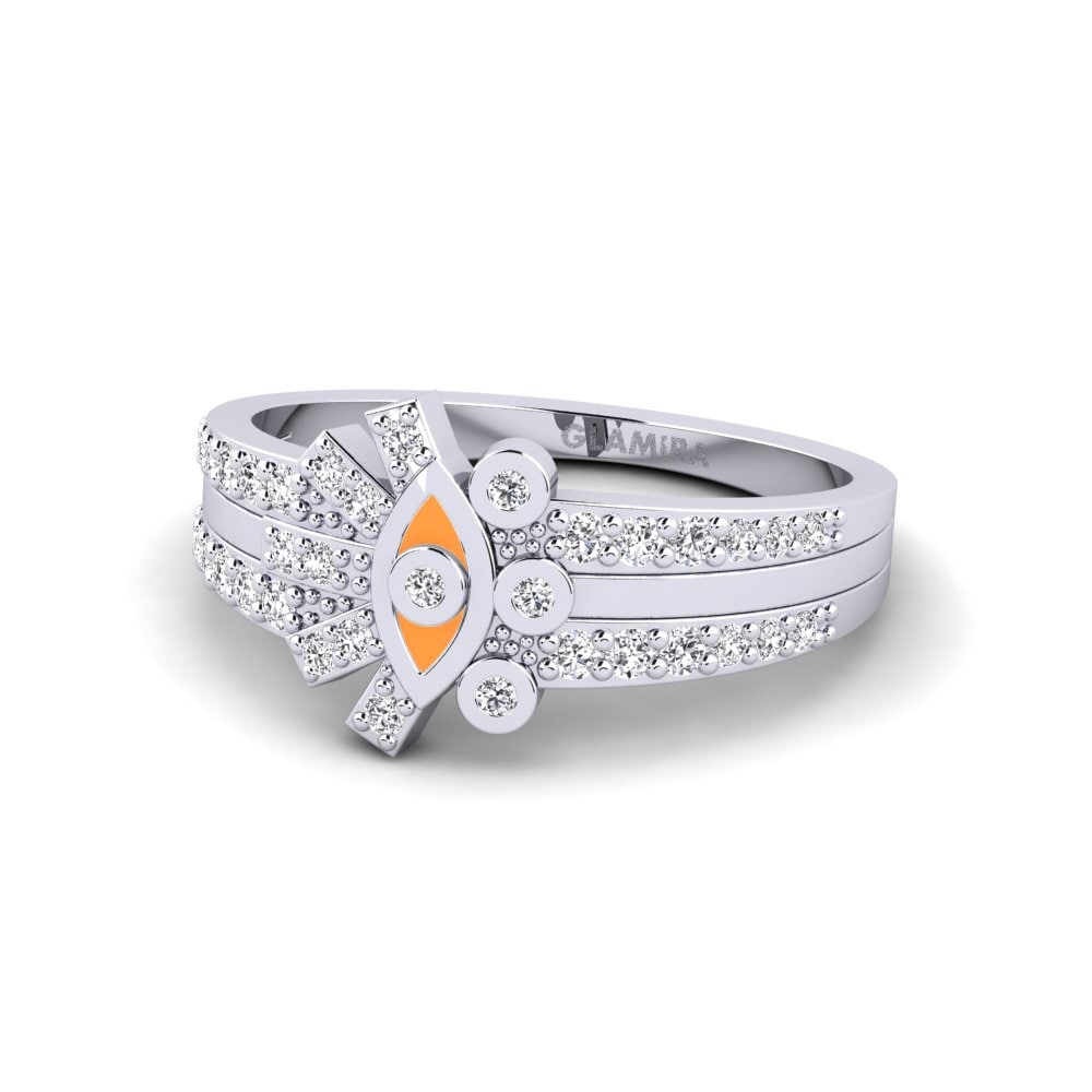 14ct White Gold Ring Ceramus