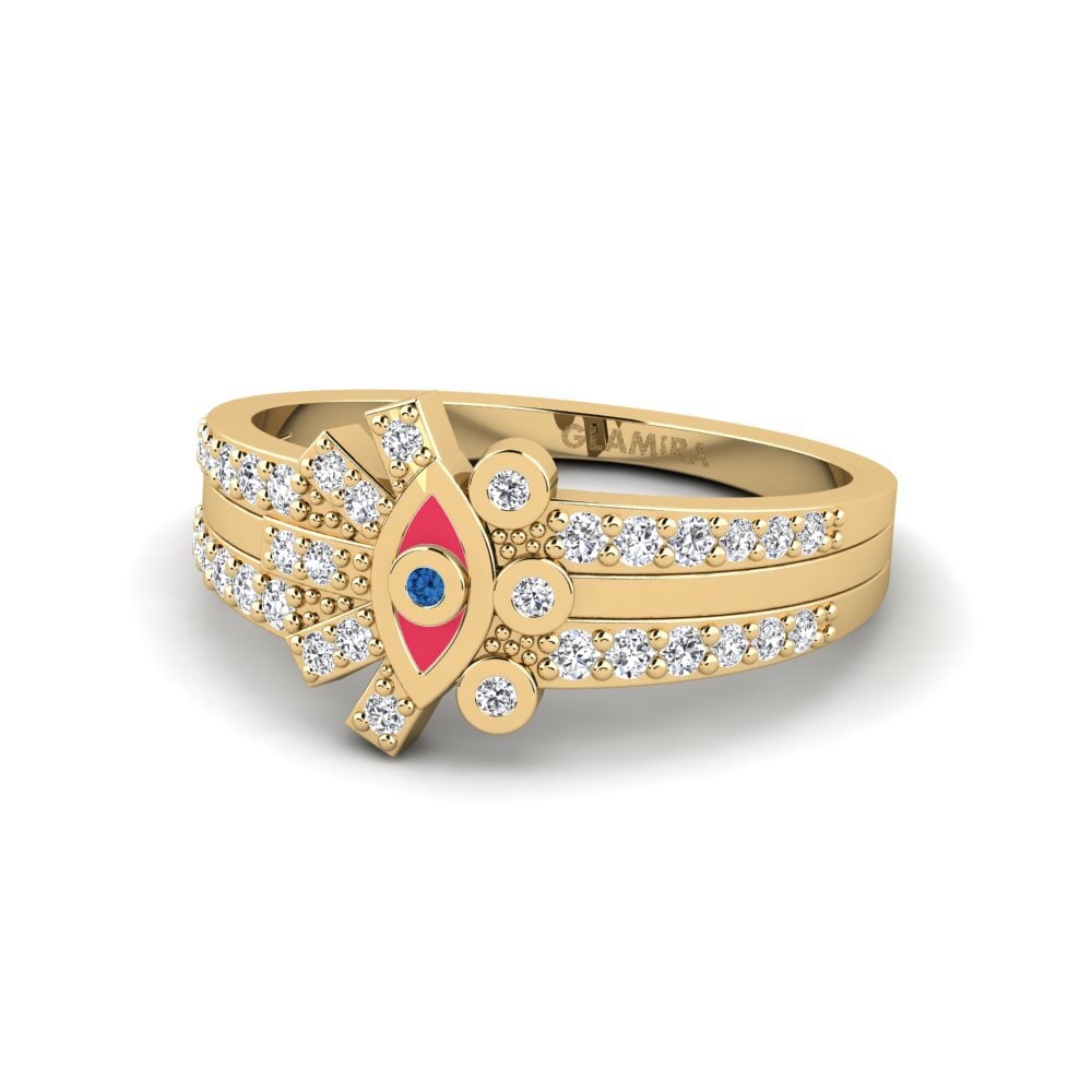 Circonita Azul Oscuro Anillo Ceramus