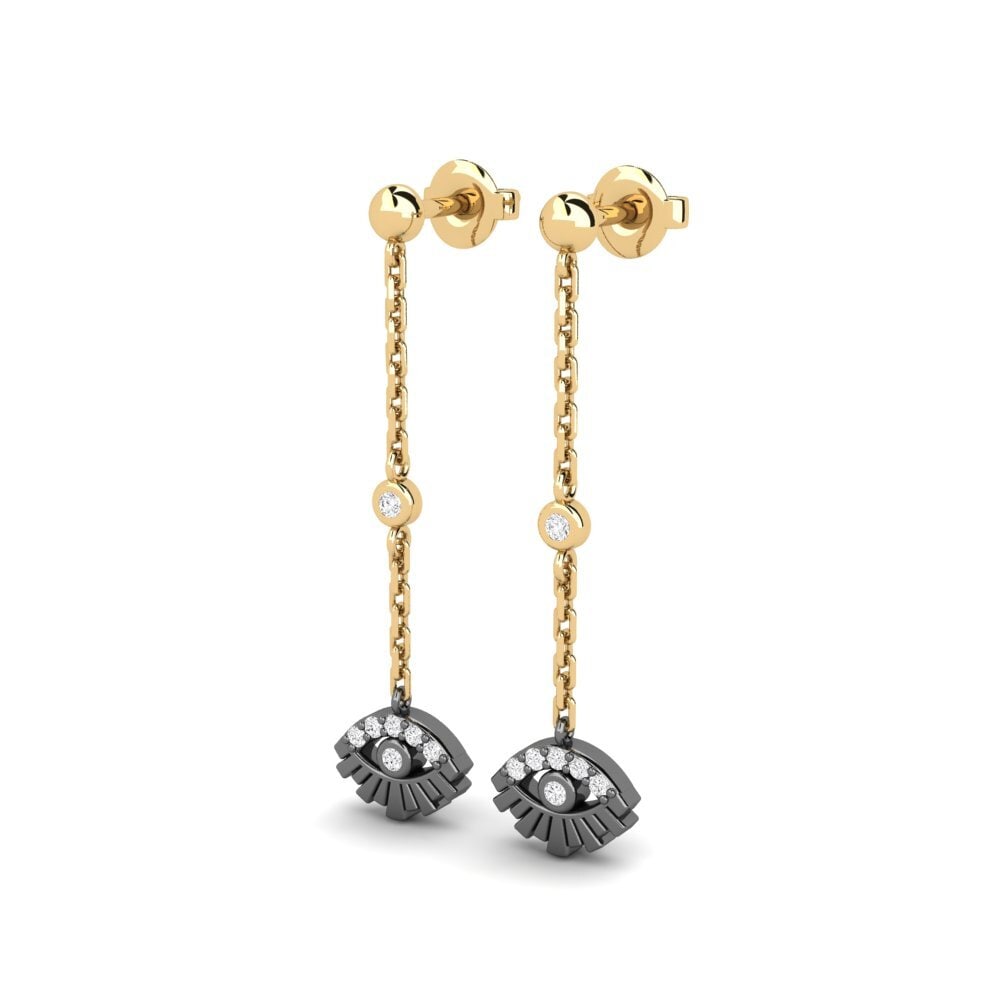 Saphir Blanc Boucle d'oreille Caelix
