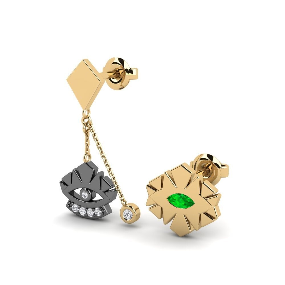 Émeraude Boucle d'oreille femme Cothrom SET