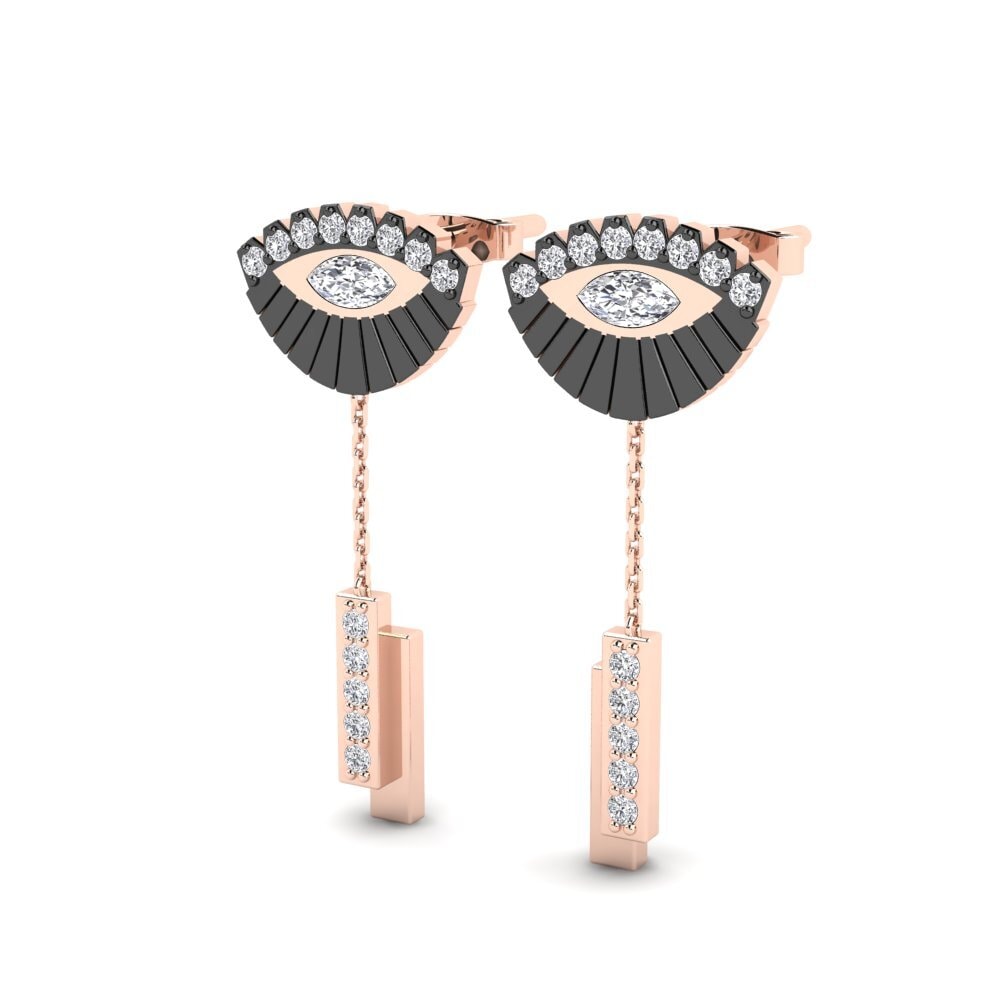 14k Rose Gold Women's Earring Dama - B