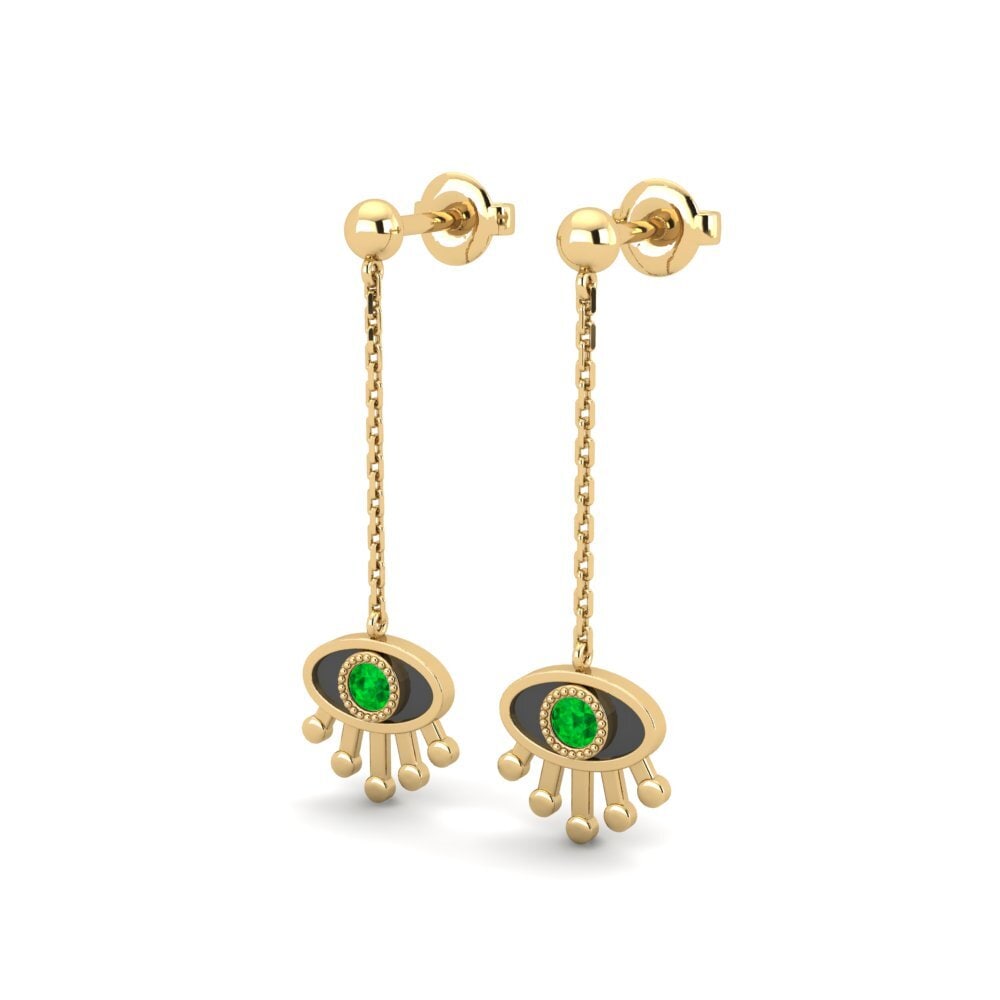Émeraude Boucle d'oreille femme Enfasi