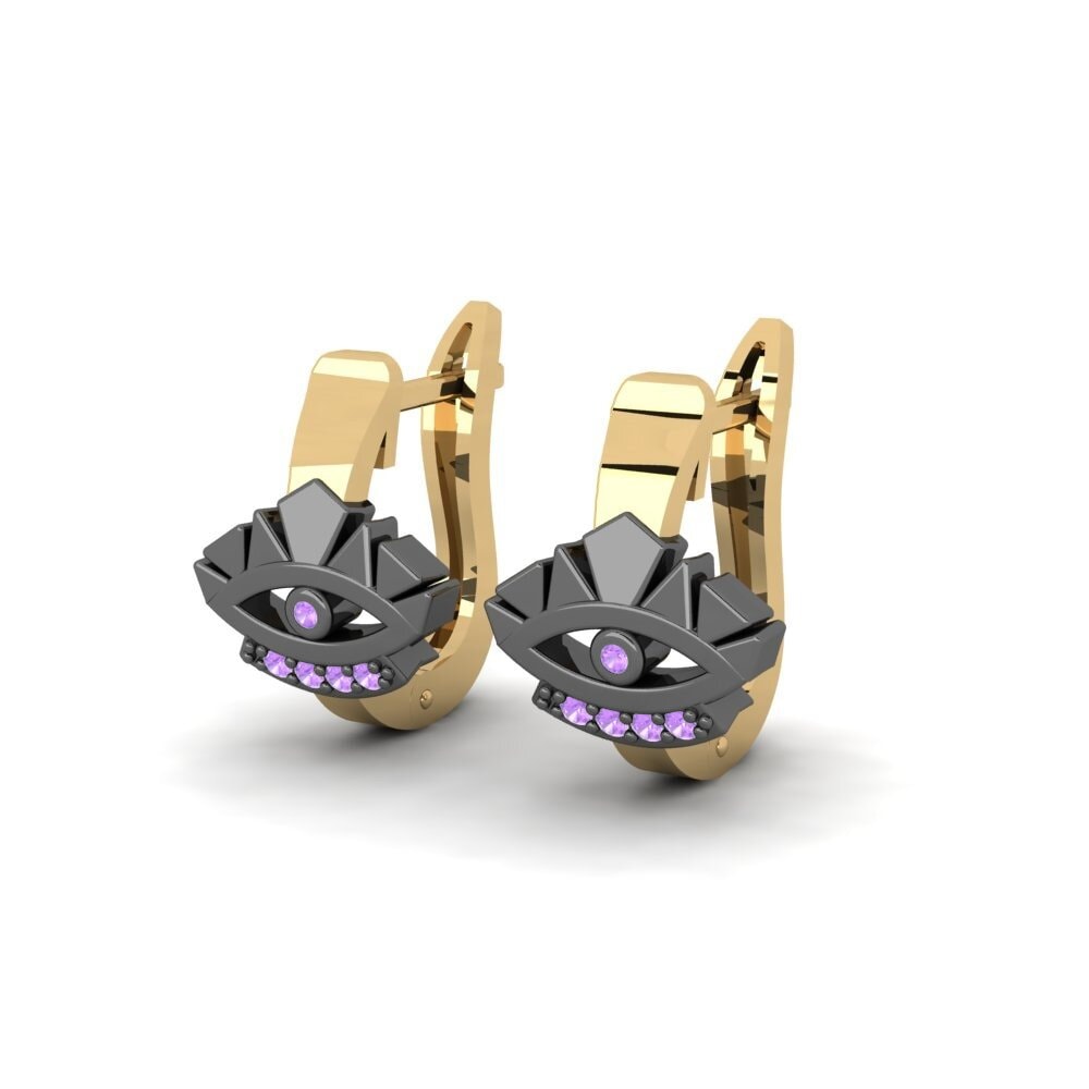 Améthyste Boucle d'oreille femme Feach