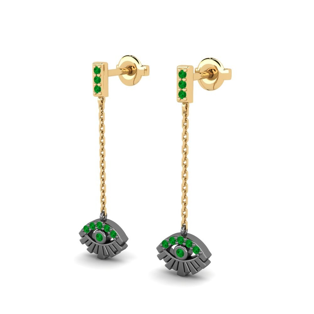 Émeraude Boucle d'oreille femme Geasty