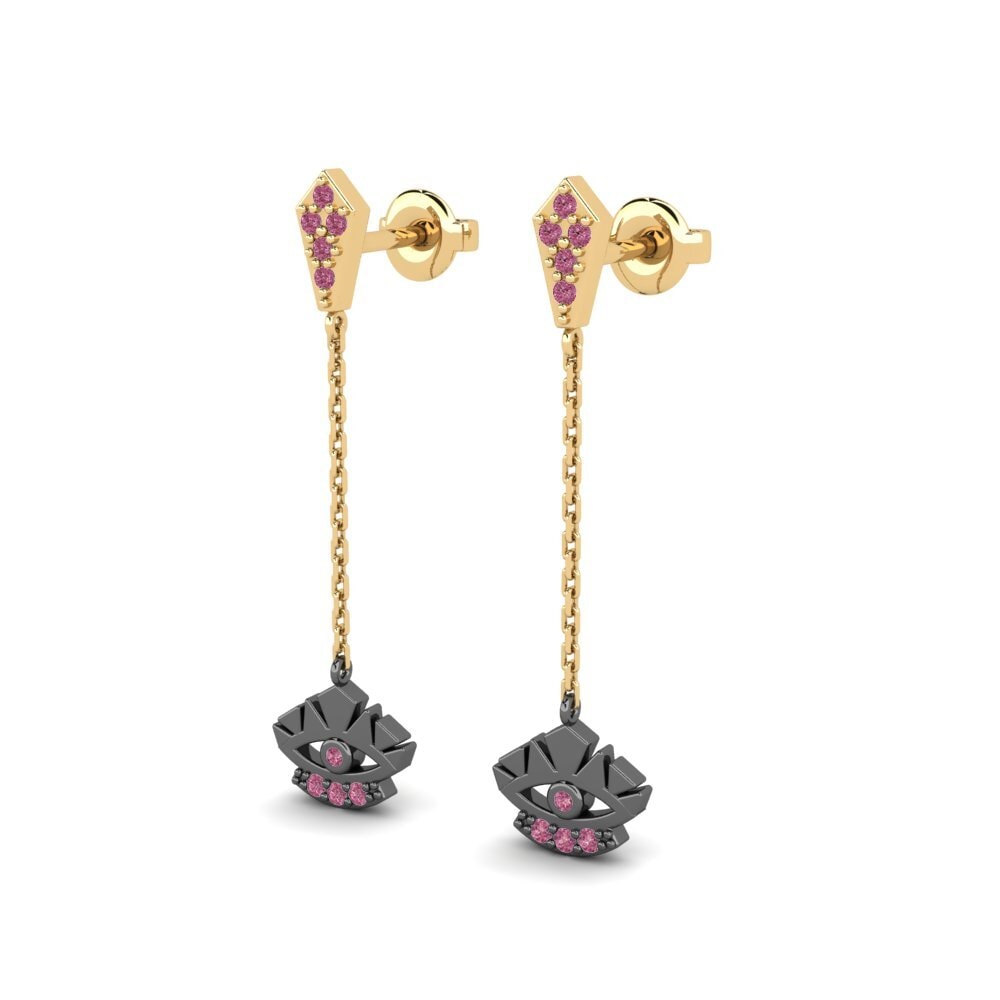Granate Rhodolite Pendiente de mujer Hankali