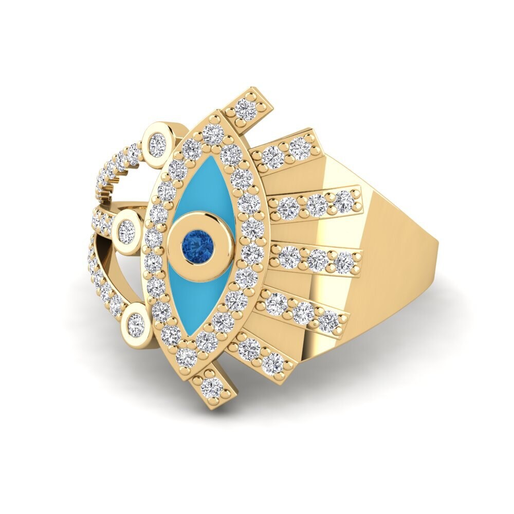 Circonita Azul Oscuro Anillo Lykia