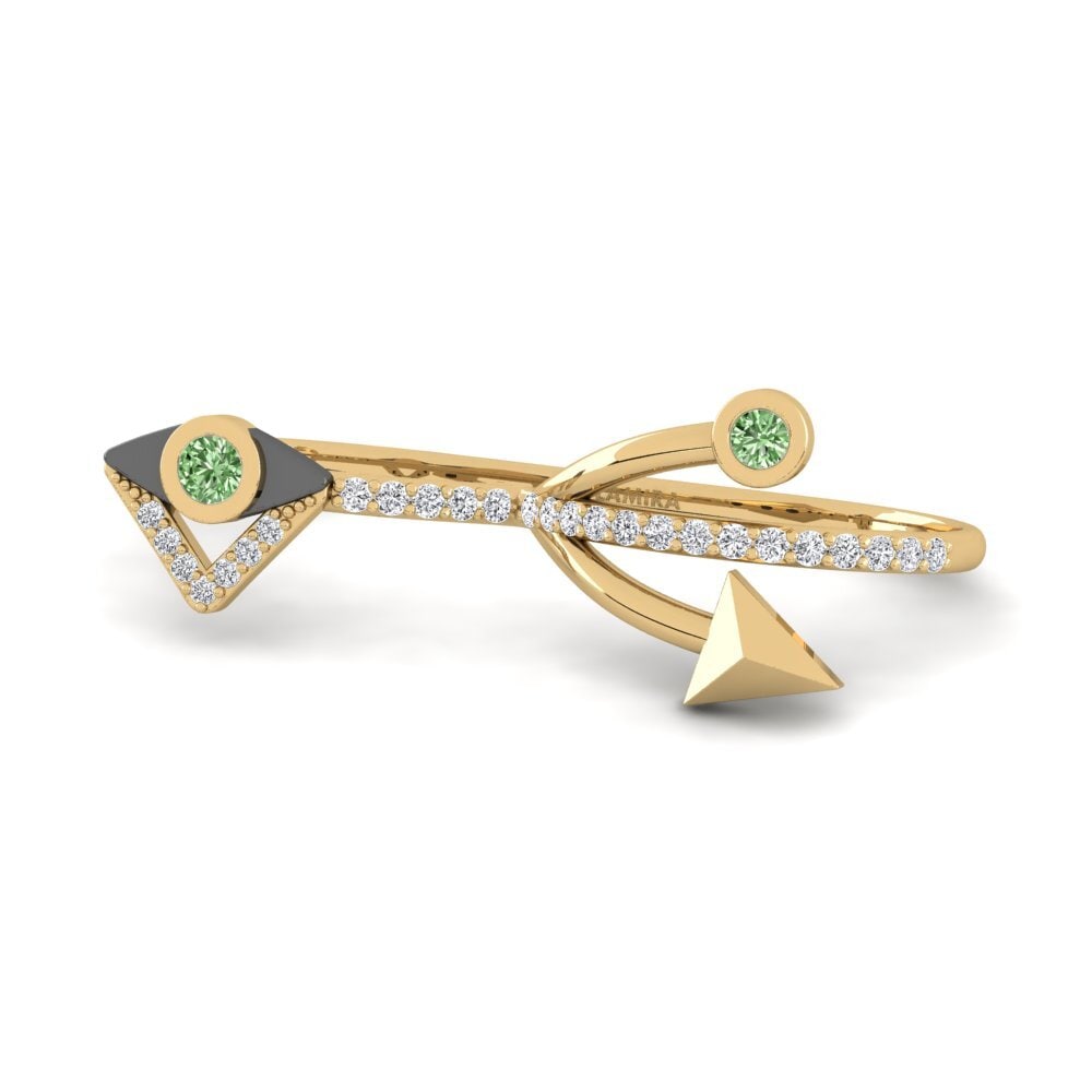 Diamante Verde Anel Mundo