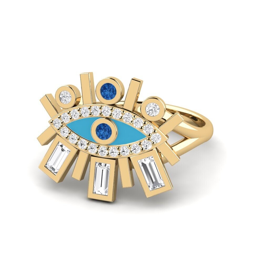 Circonita Azul Oscuro Anillo Okenaus