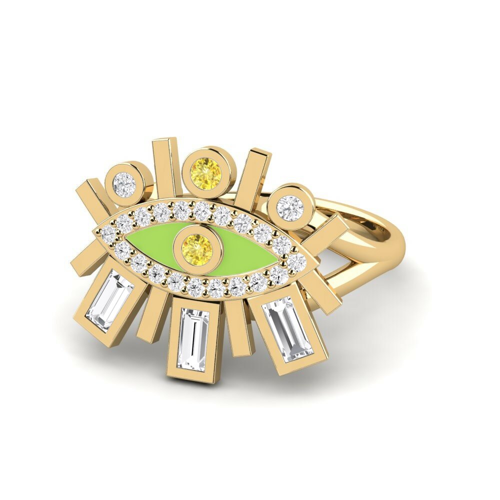 Saphir Jaune Bague Okenaus