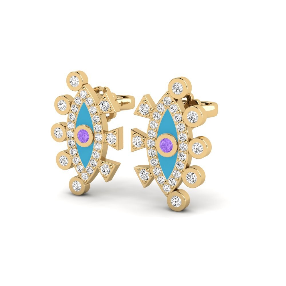 Améthyste Boucle d'oreille femme Saraswati