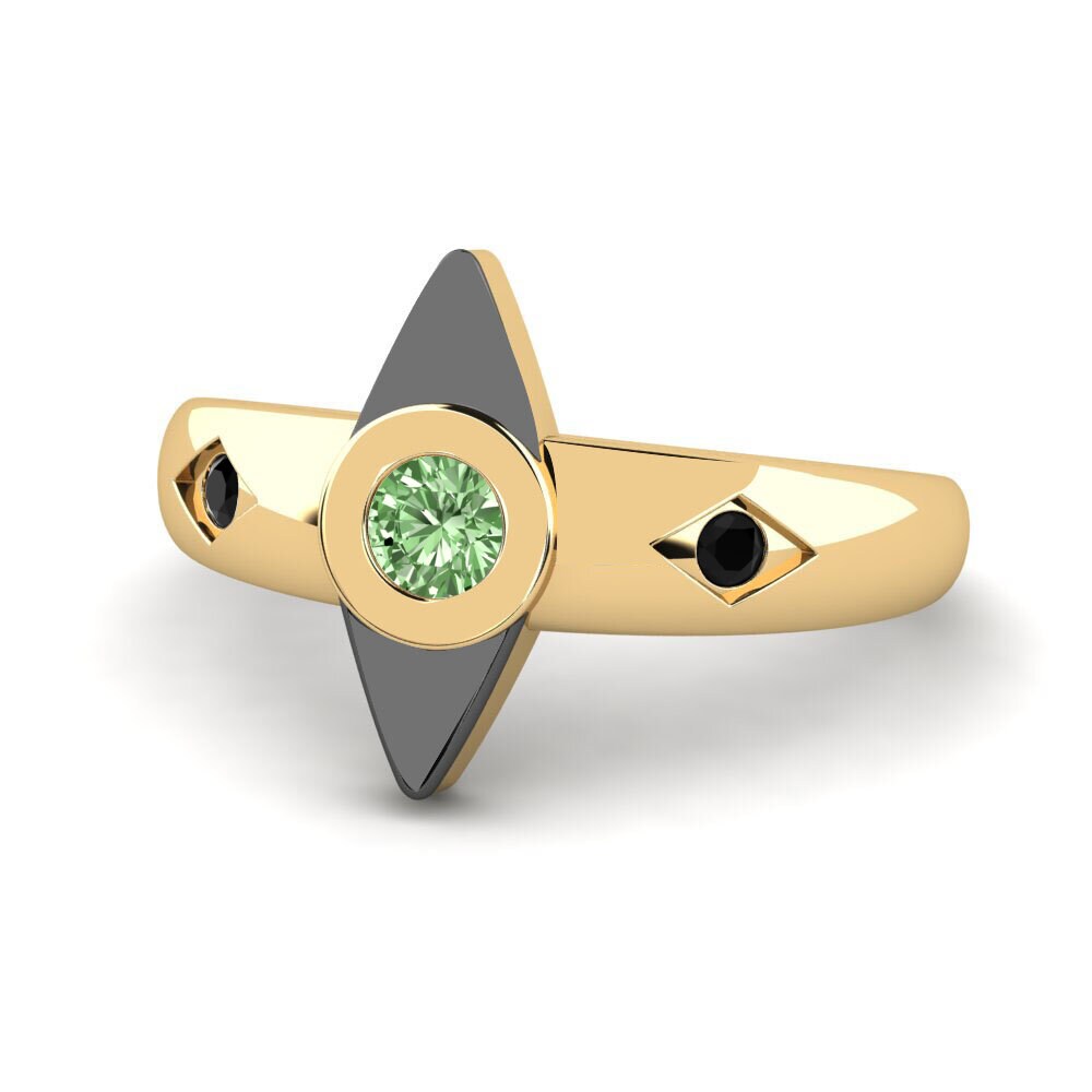 Diamante Verde Anel Silenciokl