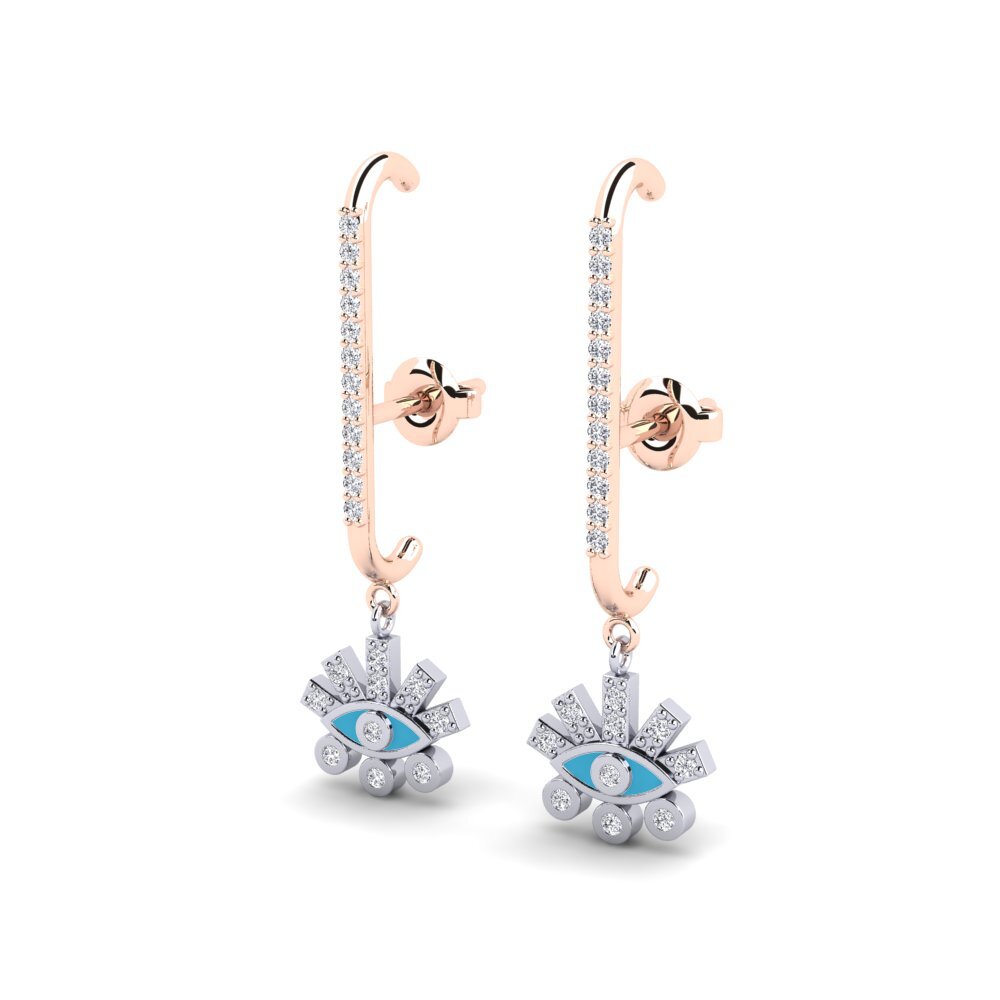14k 로즈 & 화이트 골드 여성 귀걸이 Xanthos