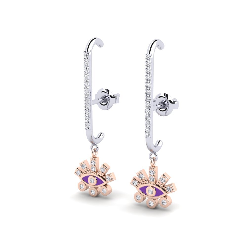 Oro Bianco & Rosso 375 Orecchino da donna Xanthos