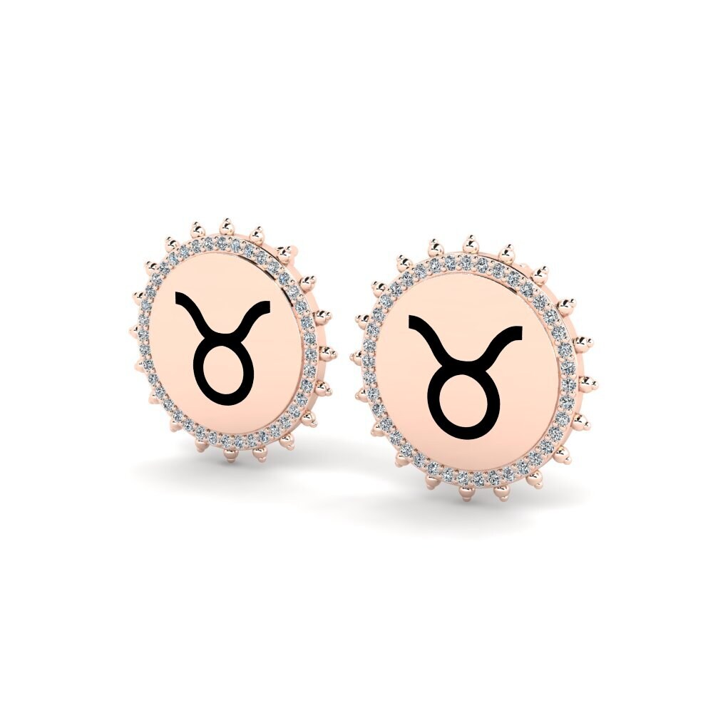 Or rose 585 Boucle d'oreille femme Jacksonte - Taurus