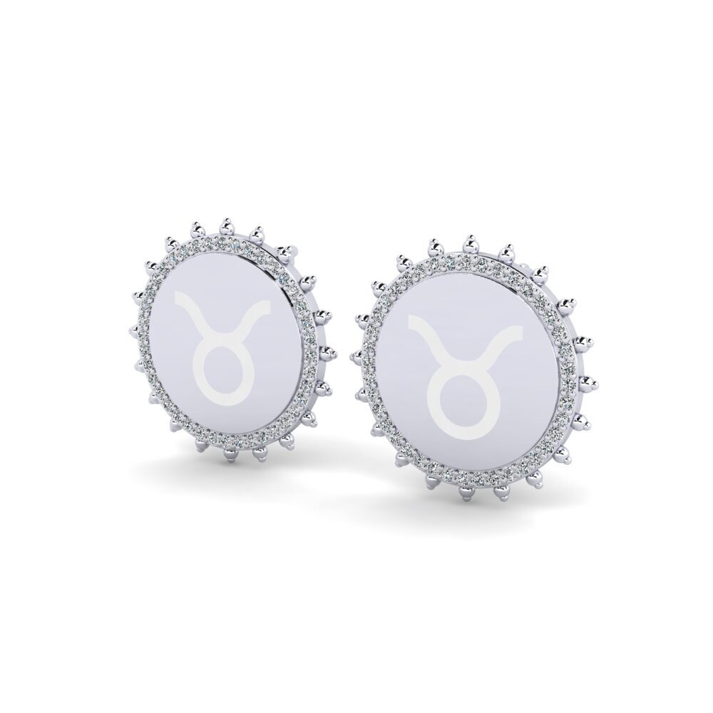 14k Oro Blanco Pendiente de mujer Jacksonte - Taurus