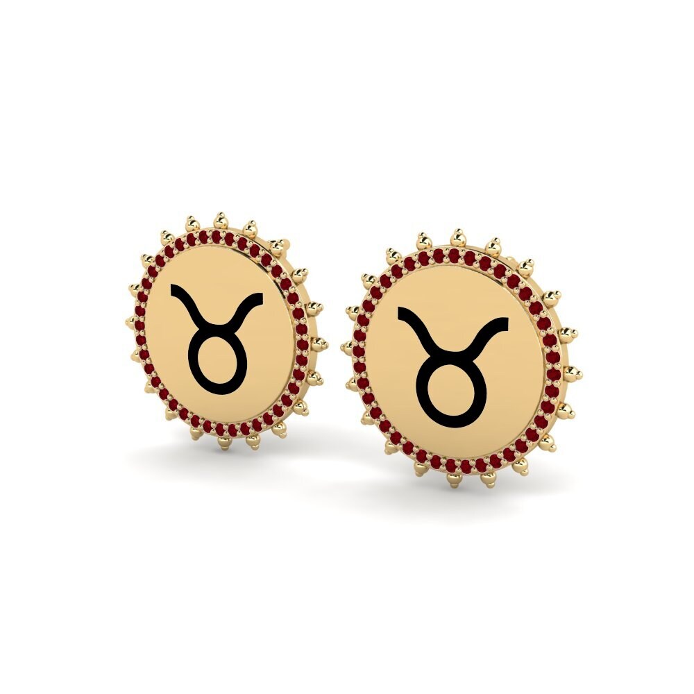 Zircone Rouge Boucle d'oreille femme Jacksonte - Taurus
