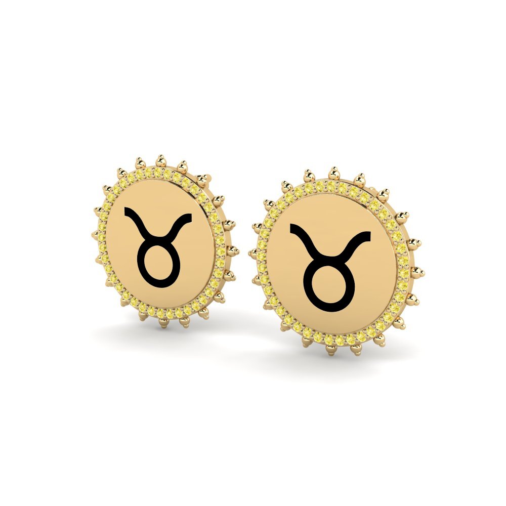 Saphir Jaune Boucle d'oreille femme Jacksonte - Taurus