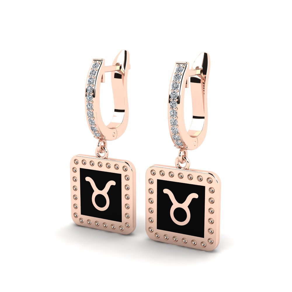 Or rose 585 Boucle d'oreille femme Liddo - Taurus