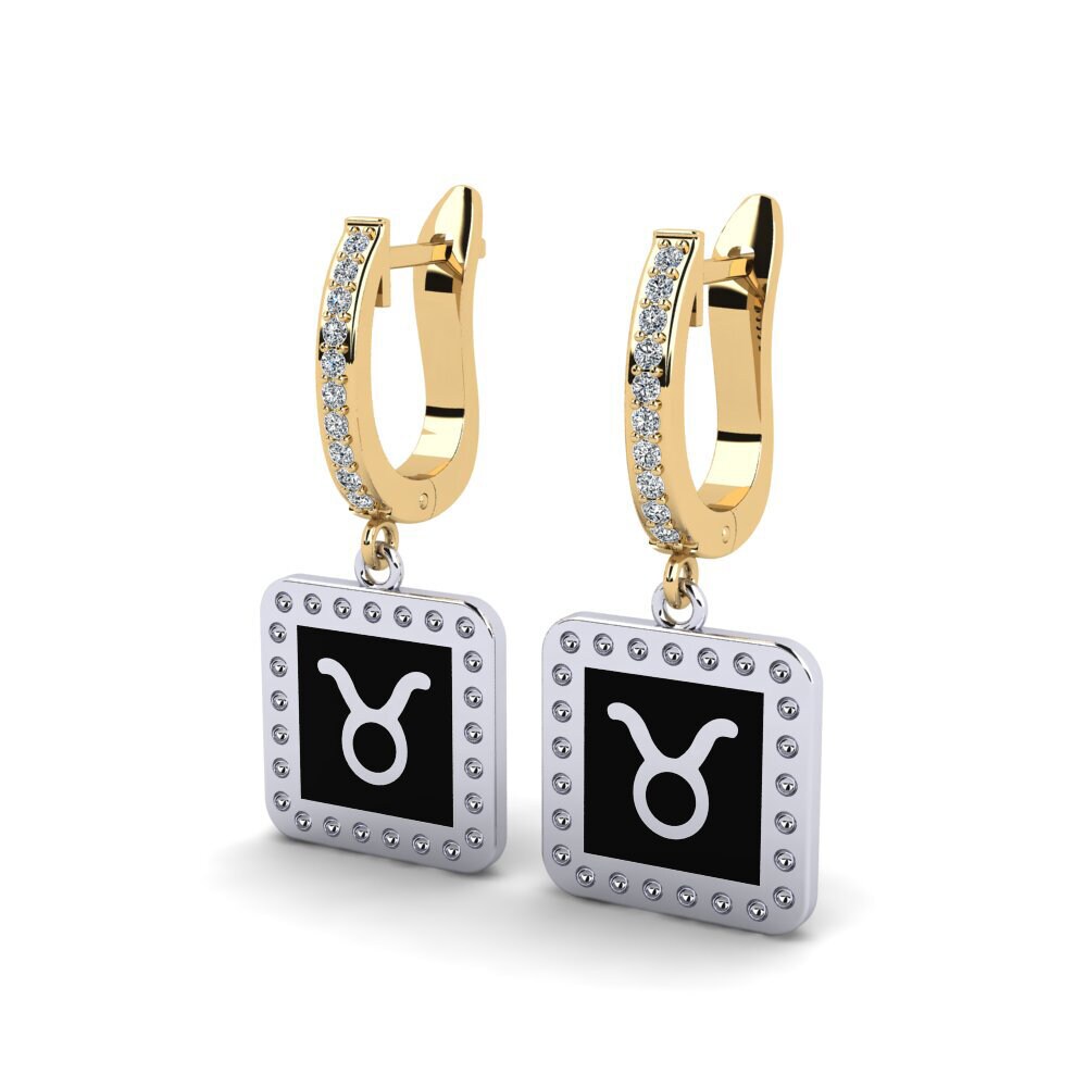 14k Oro Amarillo & Blanco Pendiente de mujer Liddo - Taurus