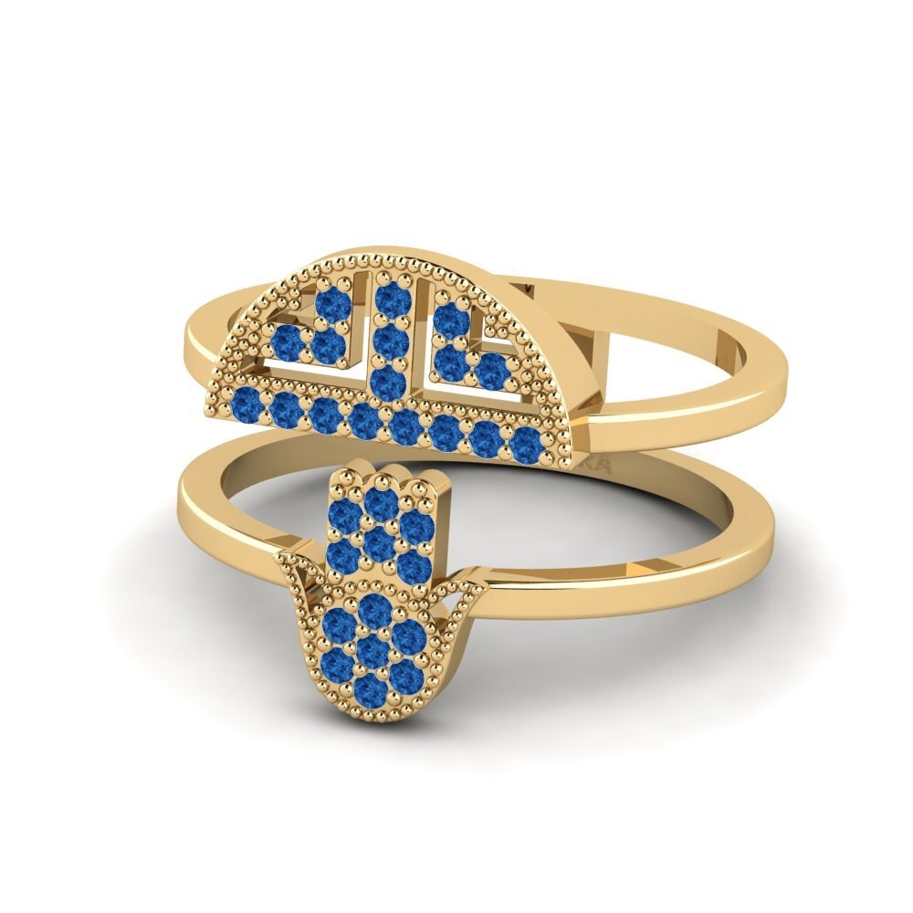 Dark Blue Zirconia Ring Abraxas