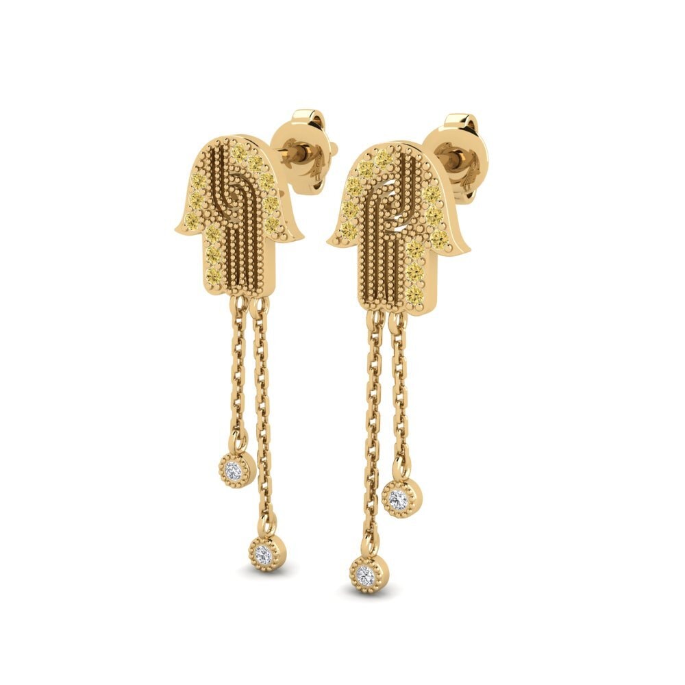 Diamante Giallo Orecchino da donna Aramissing