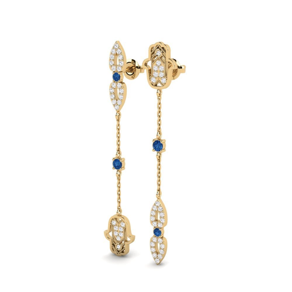 Donker Blauwe Zirkoon Dames Oorbellen Argia