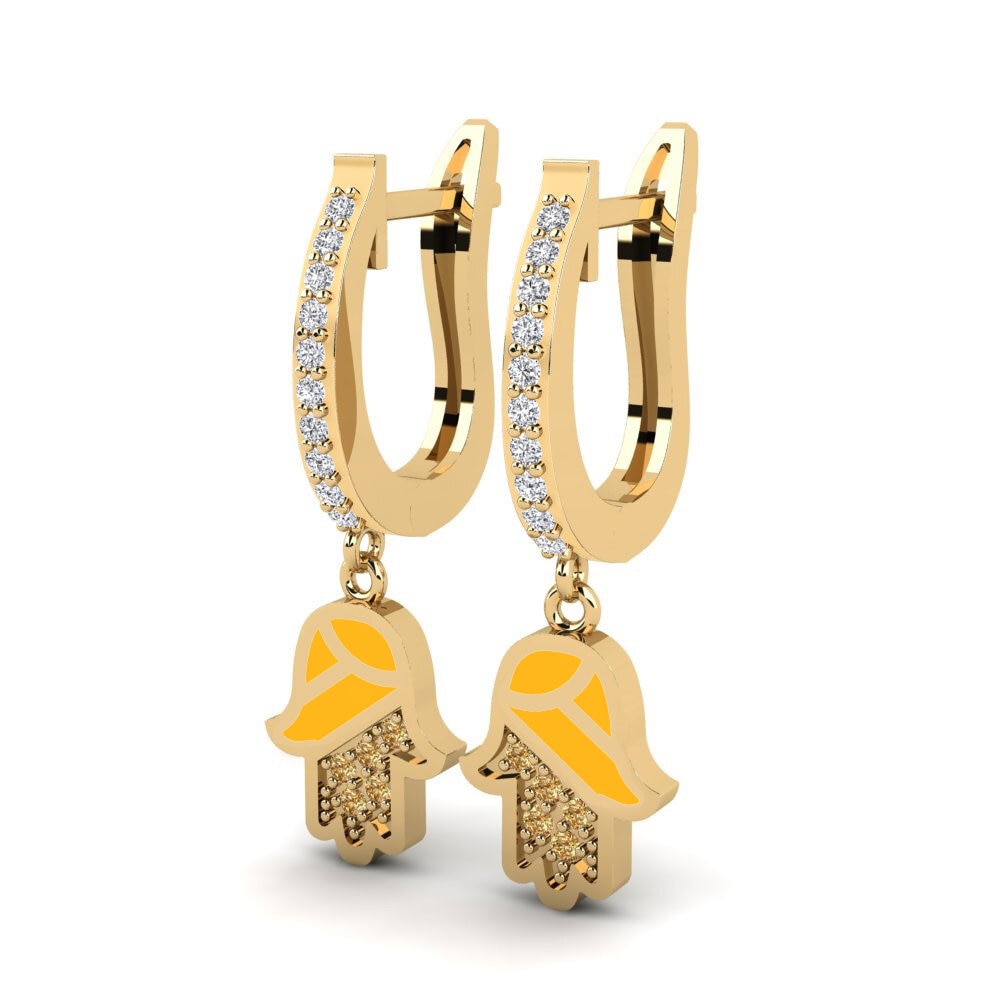 Diamante Marrón Pendiente de mujer Awood