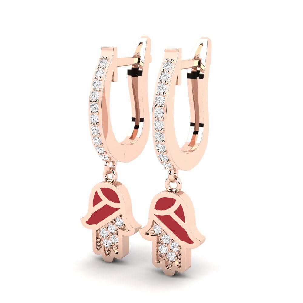 14k Oro Rosa Pendiente de mujer Awood