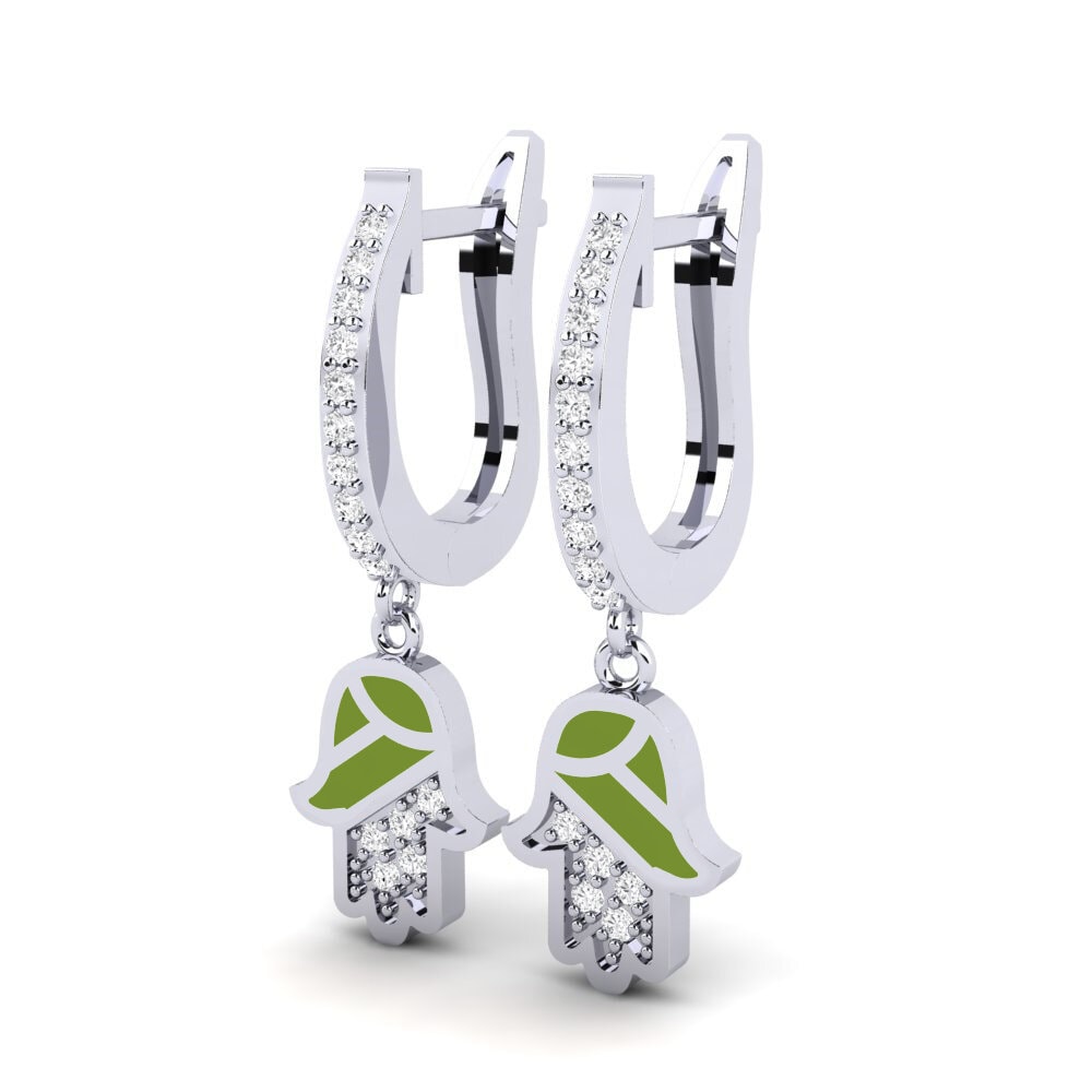 14k Oro Blanco Pendiente de mujer Awood
