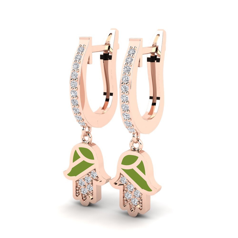 18k Oro Rosa Pendiente de mujer Awood