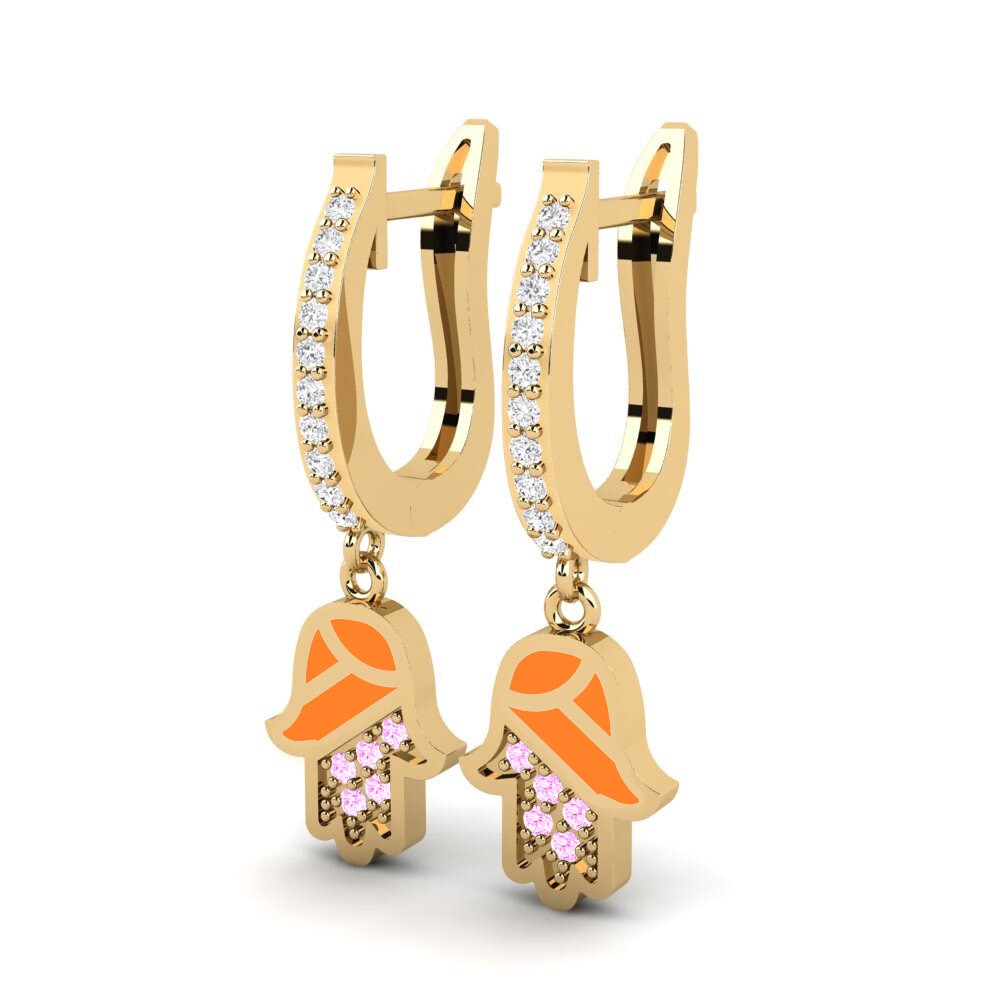 Đá Sapphire Hồng Bông tai nữ Awood