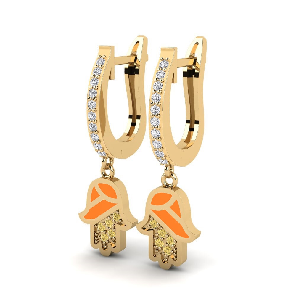 Diamante Giallo Orecchino da donna Awood