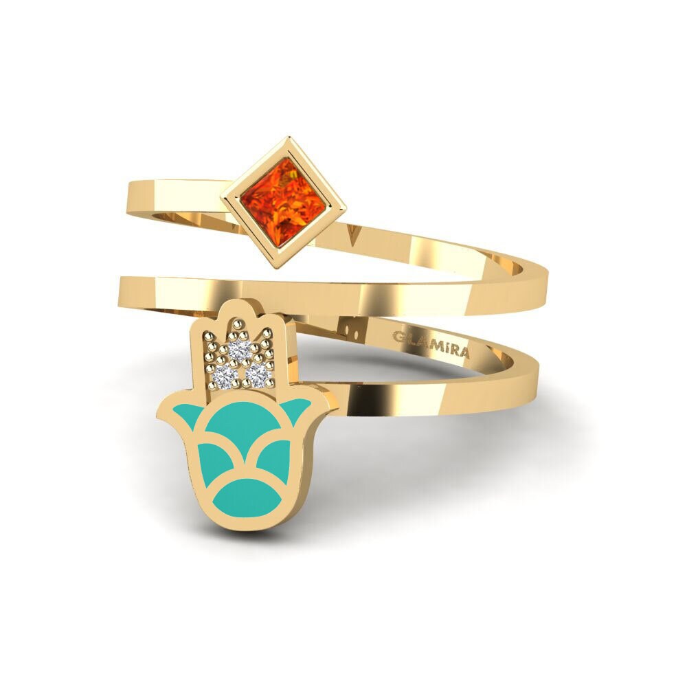 Saphir orange Bague Babeslea